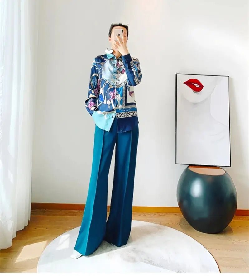 Chemises et blouses pour femmes, imprimé baroque vintage, style défilé de luxe. - NGSHOP-ONE