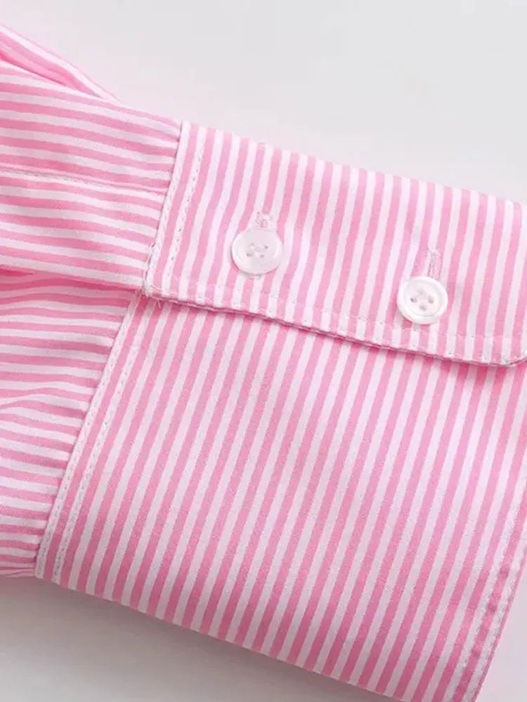 Chemises rayées amples pour femmes, manches longues. - NGSHOP-ONE