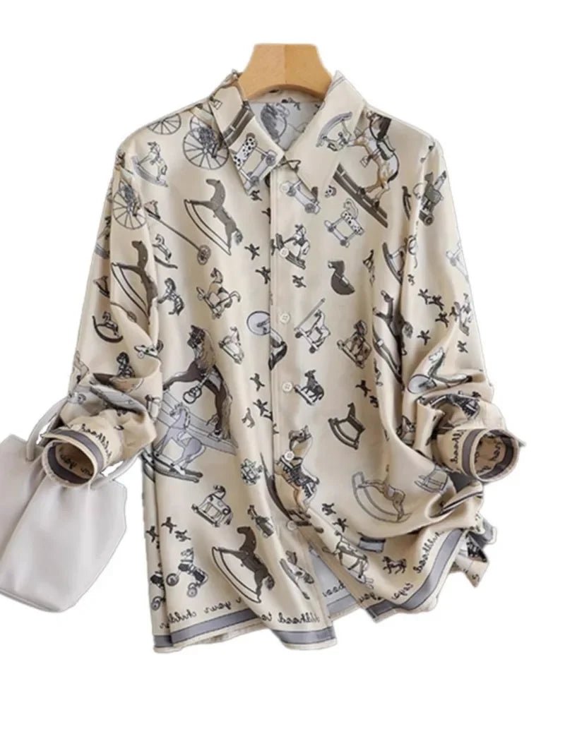 Chemisiers vintage en satin pour femmes. - NGSHOP-ONE