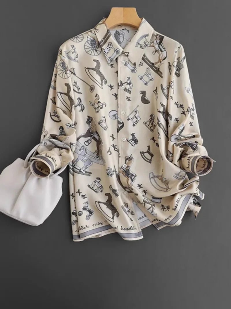 Chemisiers vintage en satin pour femmes. - NGSHOP-ONE