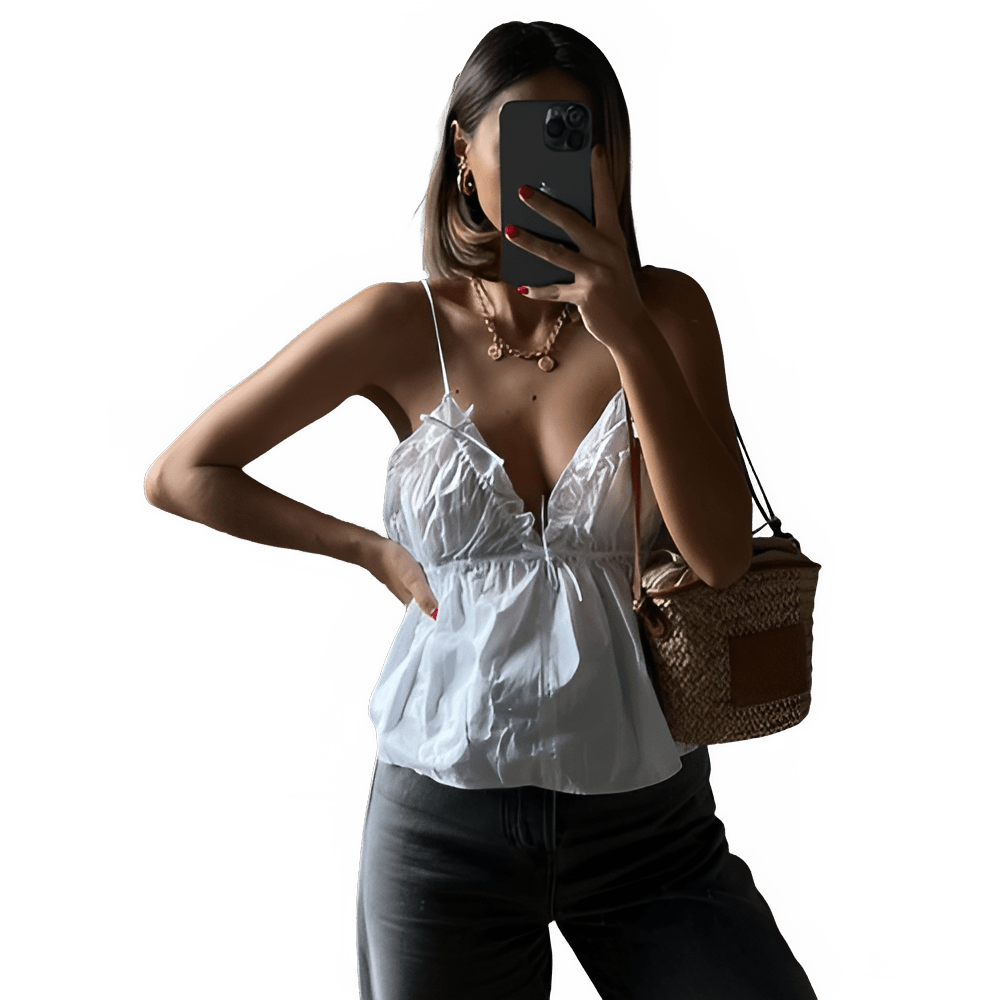 Débardeur Chic à Col en V et Dos Nu pour Femme - NGSHOP-ONE