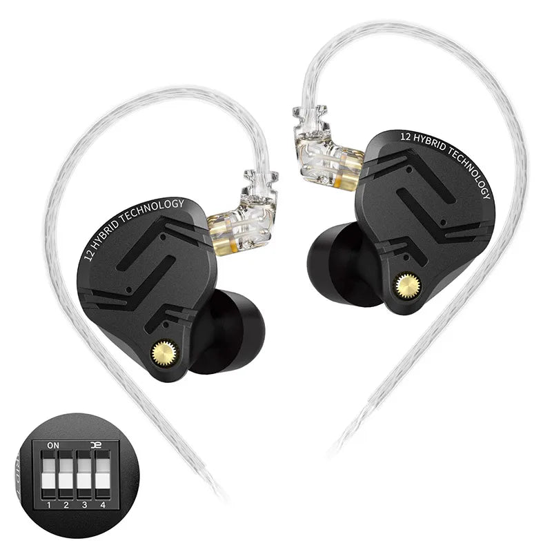 Écouteurs KZ ZS12 PRO X en métal, hybrides Hi-Fi, basses profondes, pour la musique et le sport. - NGSHOP-ONE