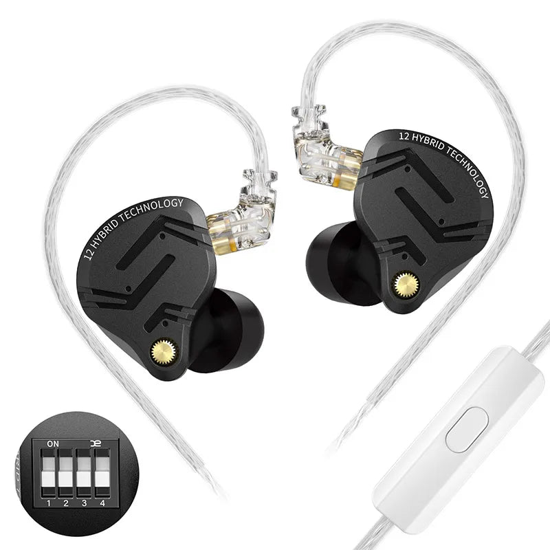 Écouteurs KZ ZS12 PRO X en métal, hybrides Hi-Fi, basses profondes, pour la musique et le sport. - NGSHOP-ONE