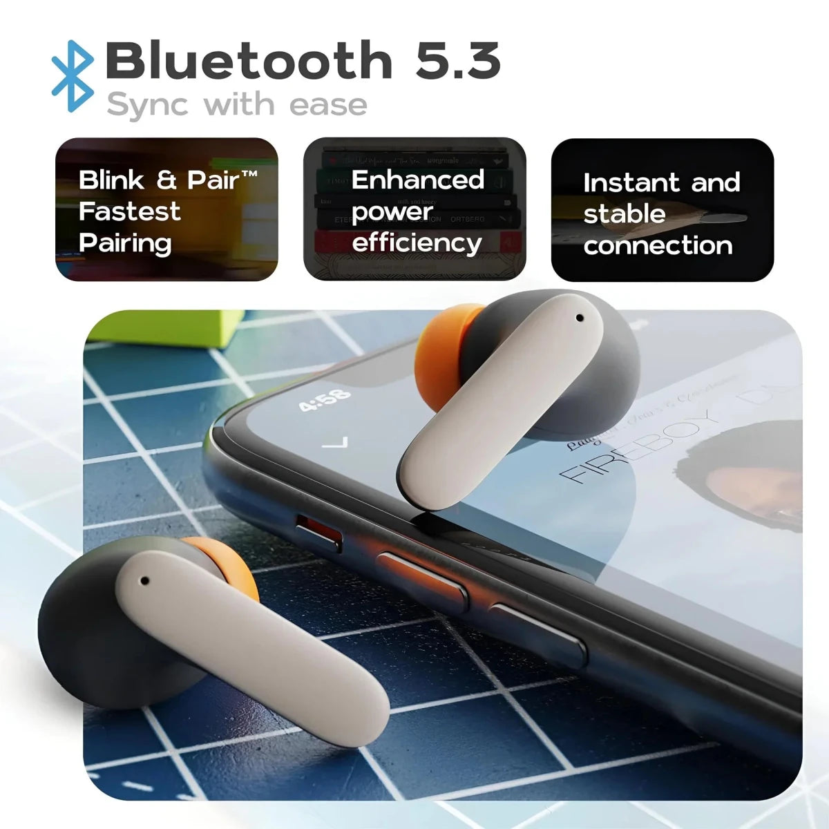 Écouteurs intra - auriculaires sans fil Bluetooth TWS, écouteurs à latence ultra - faible, microphone pour touristes, suppression du bruit ENC, 5.4 - NGSHOP - ONE