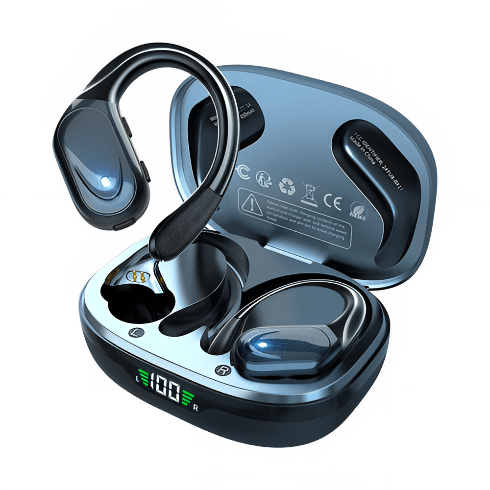 Écouteurs intra-auriculaires sans fil sport Bluetooth 5.3 avec micro antibruit, autonomie de 75 h - NGSHOP-ONE