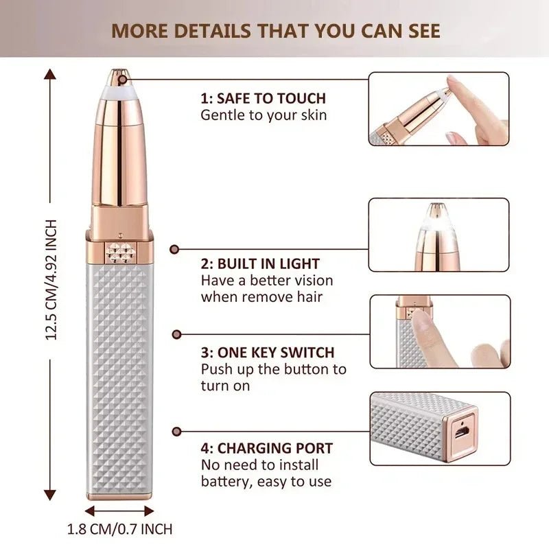 Épilateur électrique multifonction rechargeable USB pour visage corps et sourcils - NGSHOP-ONE