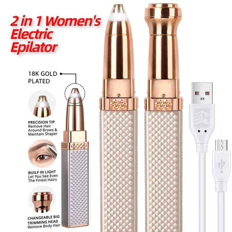 Épilateur électrique multifonction rechargeable USB pour visage corps et sourcils - NGSHOP-ONE