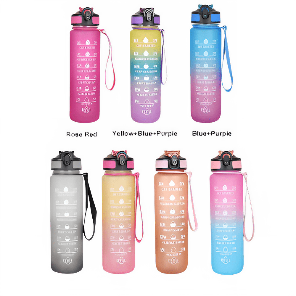 Gourde de sport de 1 L à dégradé de couleurs , idéale pour les sports de plein air et les voyages. - NGSHOP-ONE