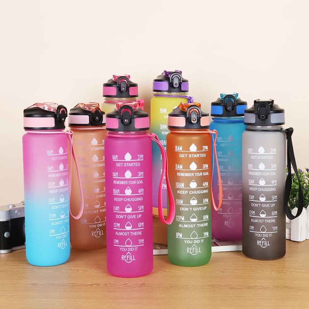Gourde de sport de 1 L à dégradé de couleurs , idéale pour les sports de plein air et les voyages. - NGSHOP-ONE