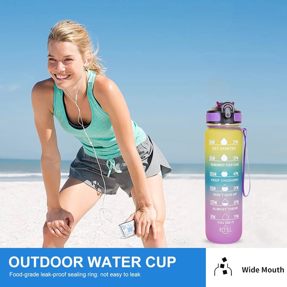 Gourde de sport de 1 L à dégradé de couleurs , idéale pour les sports de plein air et les voyages. - NGSHOP-ONE