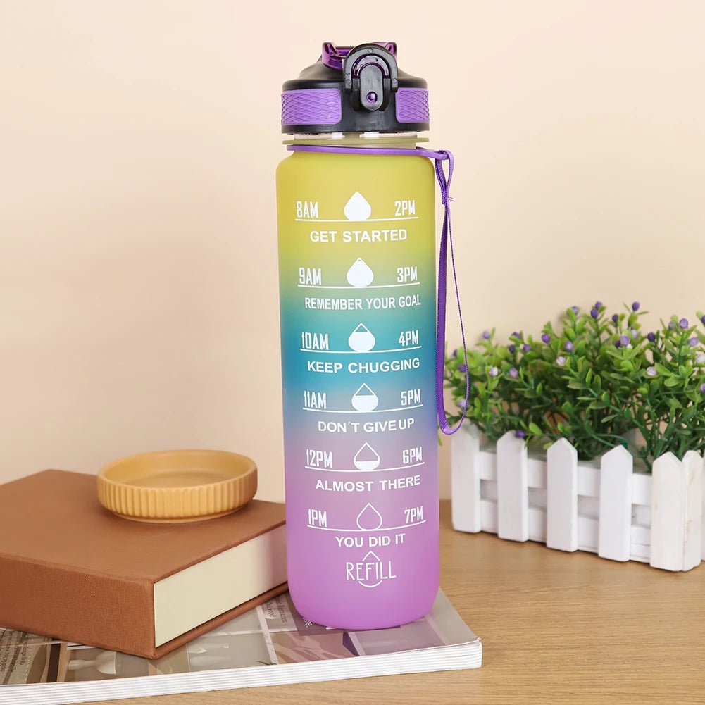 Gourde de sport de 1 L à dégradé de couleurs , idéale pour les sports de plein air et les voyages. - NGSHOP-ONE
