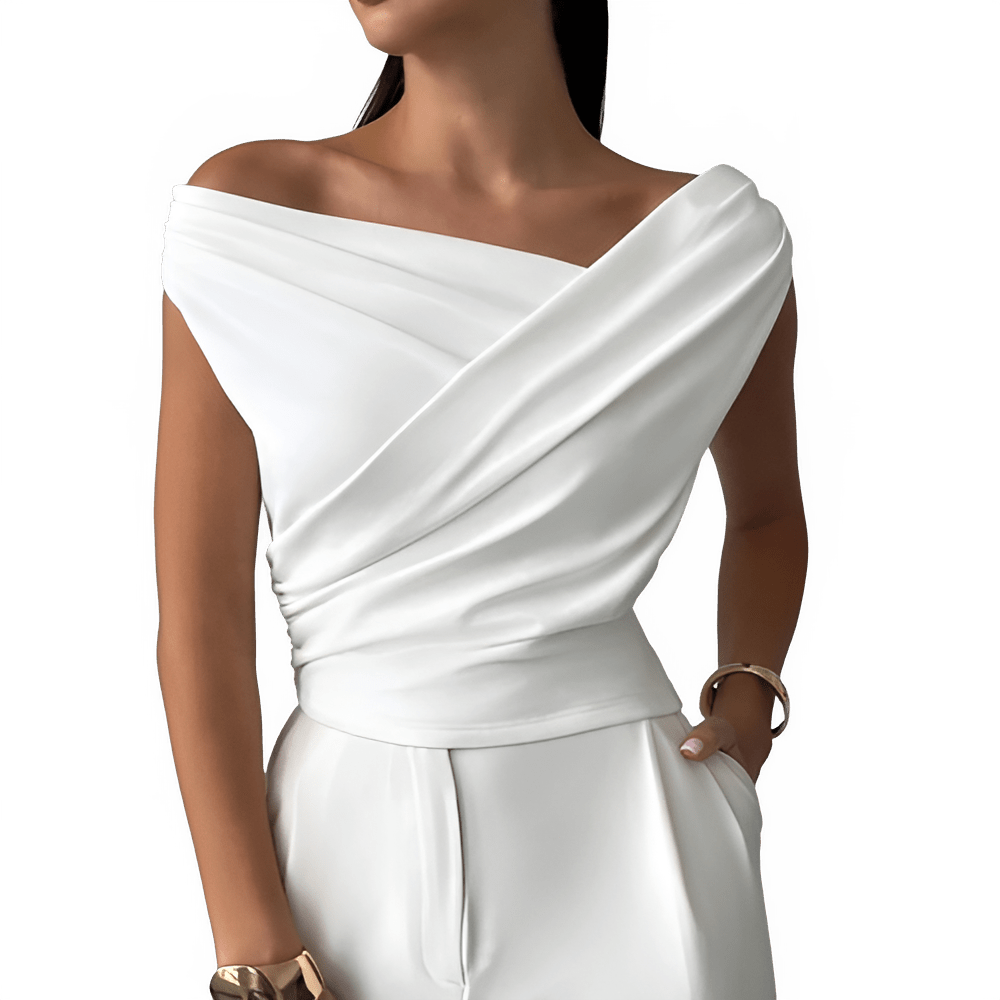 Haut Élégant à Col Bardot sans Manches pour Bureau - NGSHOP-ONE