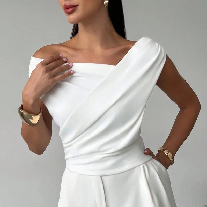 Haut Élégant à Col Bardot sans Manches pour Bureau - NGSHOP-ONE