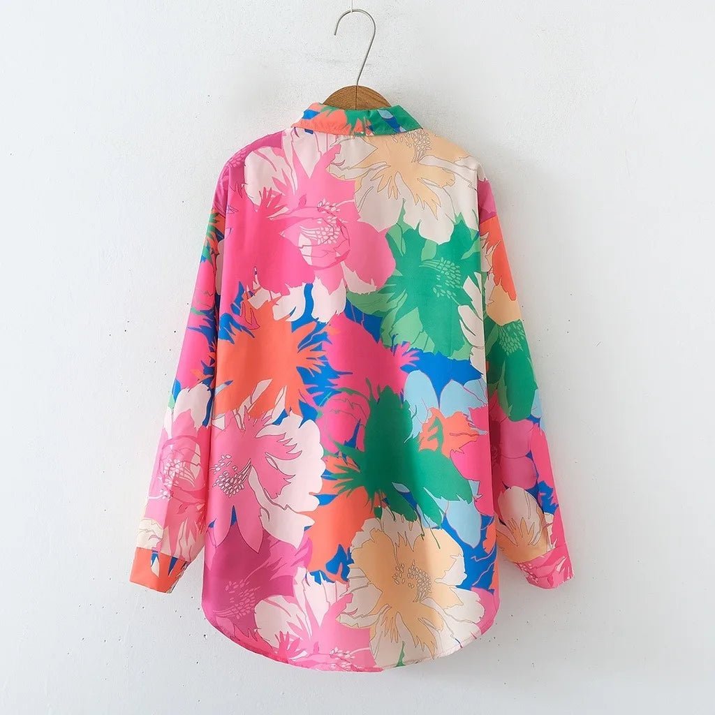 Chemisiers imprimés floraux pour femmes vintage à manches longues - NGSHOP-ONE