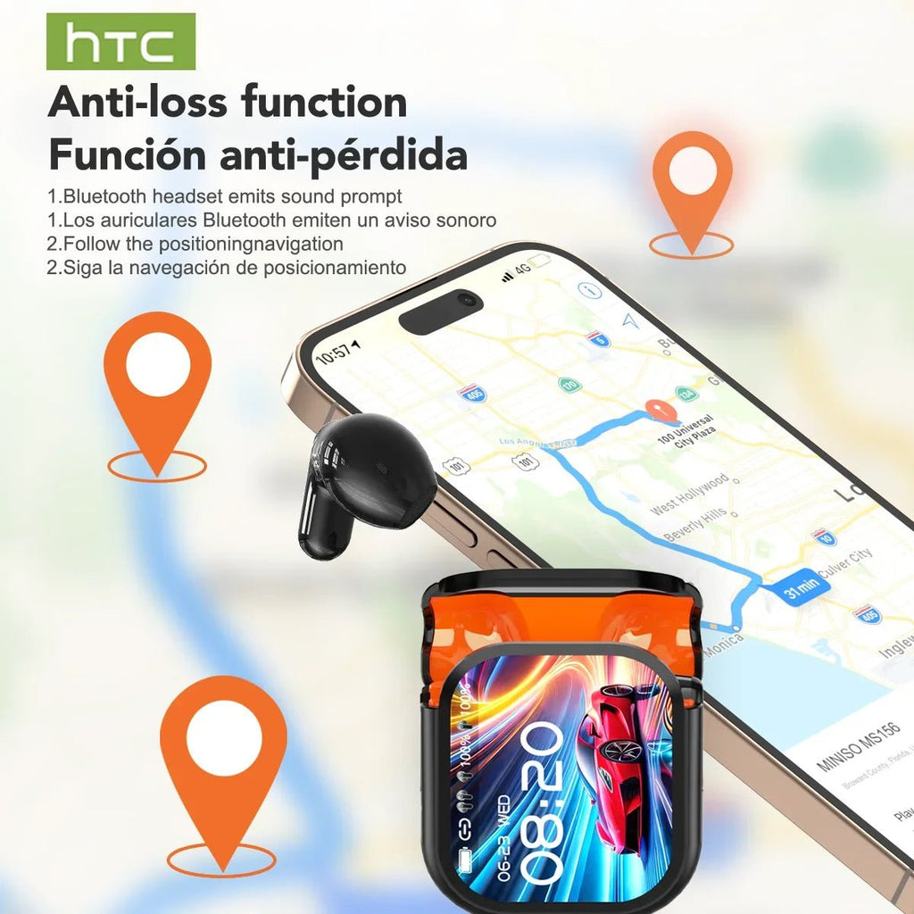 【HTC NE20】Écouteurs Bluetooth V6.0 avec traducteur IA, écran tactile LCD, longue durée de vie. - NGSHOP-ONE
