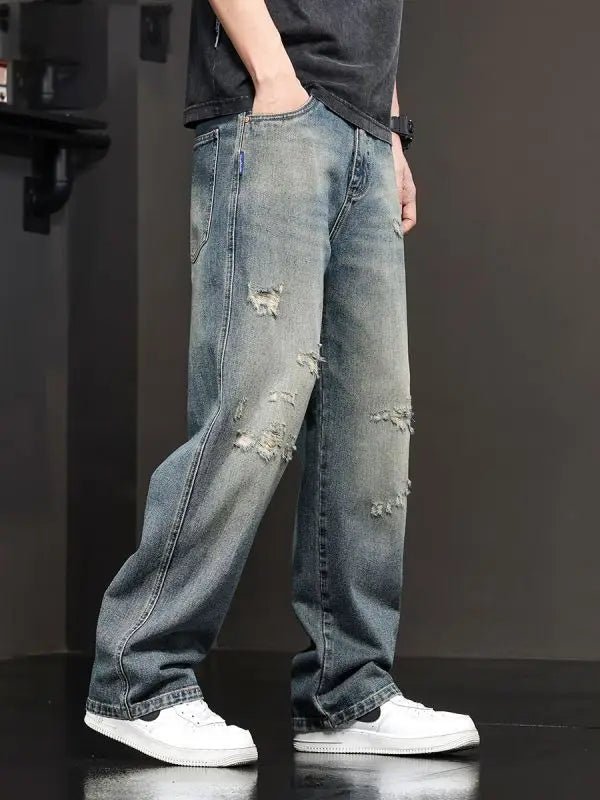 Jeans déchirés américains pour hommes: pantalon d'été confortable et décontracté - NGSHOP-ONE