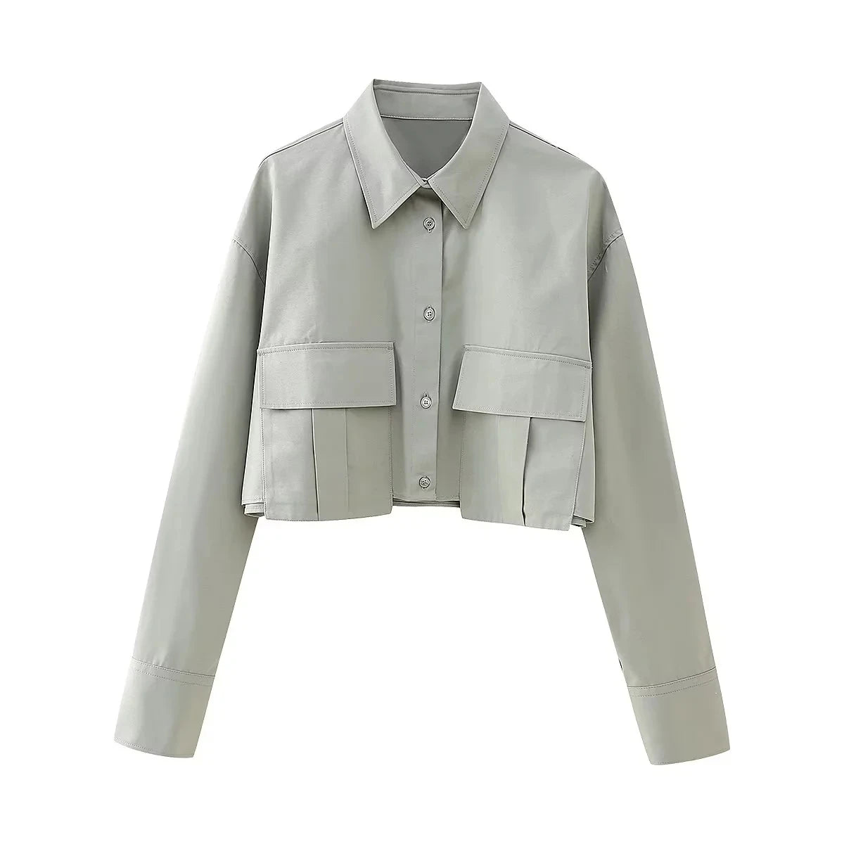 Chemises courtes décontractées pour femmes, unies, poches, col rabattu, boutonnage simple, élégantes. - NGSHOP-ONE