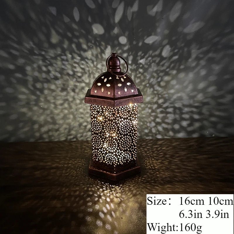 Lanterne porte-bougie vintage en métal inspirée du Moyen-Orient. - NGSHOP-ONE