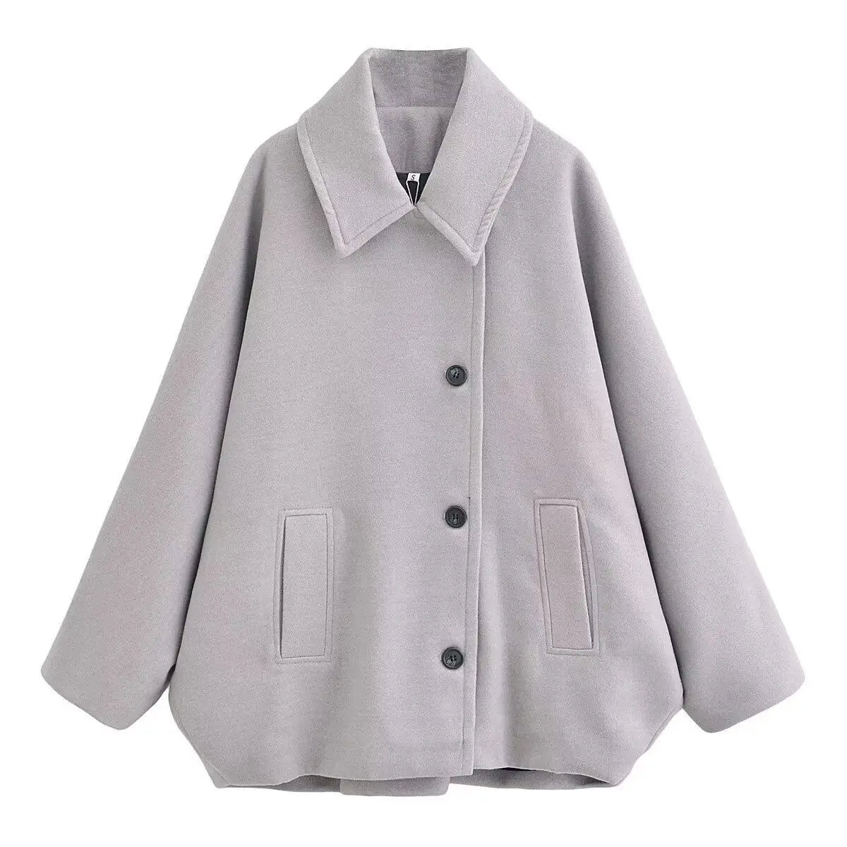 Élégant manteau à col rabattu pour femme, style vintage, manches longues. - NGSHOP-ONE