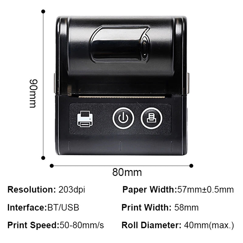 Mini Imprimante Thermique Portable Bluetooth 58mm pour iOS et Android - NGSHOP-ONE