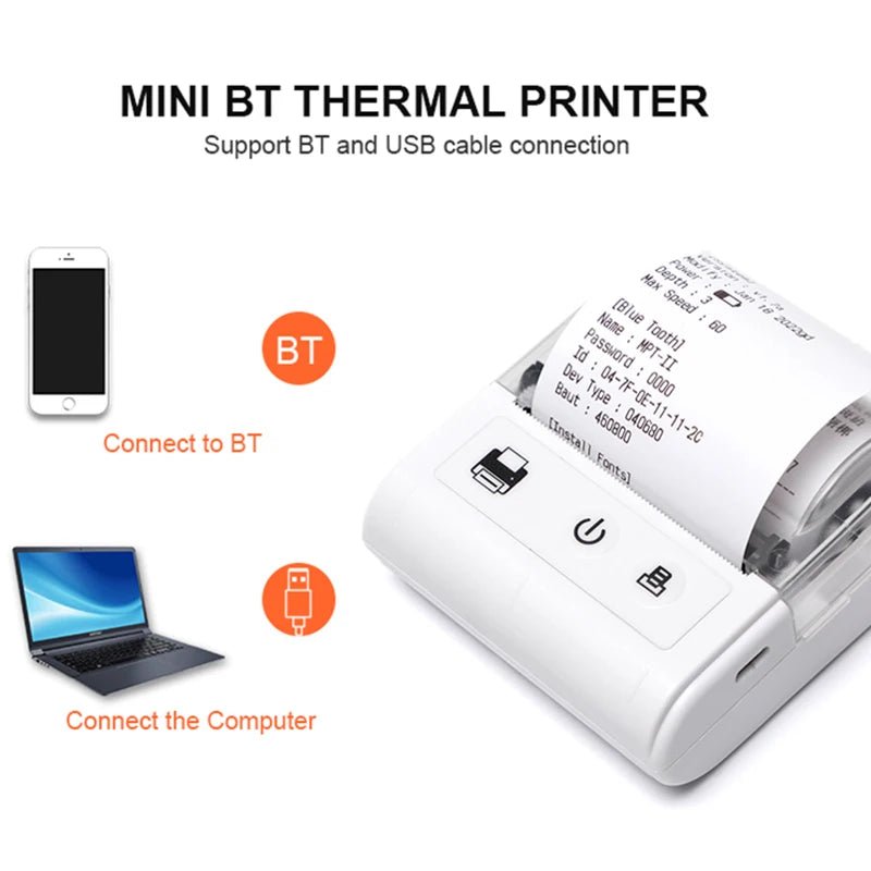Mini Imprimante Thermique Portable Bluetooth 58mm pour iOS et Android - NGSHOP-ONE