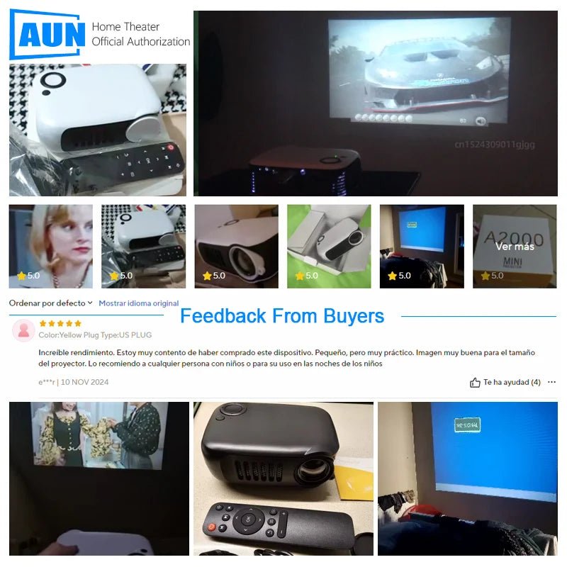 Mini Vidéoprojecteur Portable AUN A2000 LED Full HD 1080P - NGSHOP-ONE