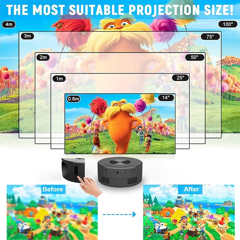 Mini Vidéoprojecteur Portable Full HD 1080P pour Cinéma et Camping - NGSHOP-ONE