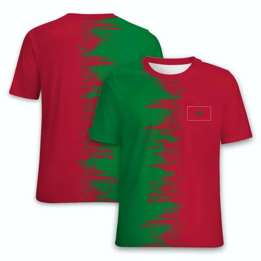 T-shirts imprimés en 3D avec l'emblème national du Maroc. - NGSHOP-ONE