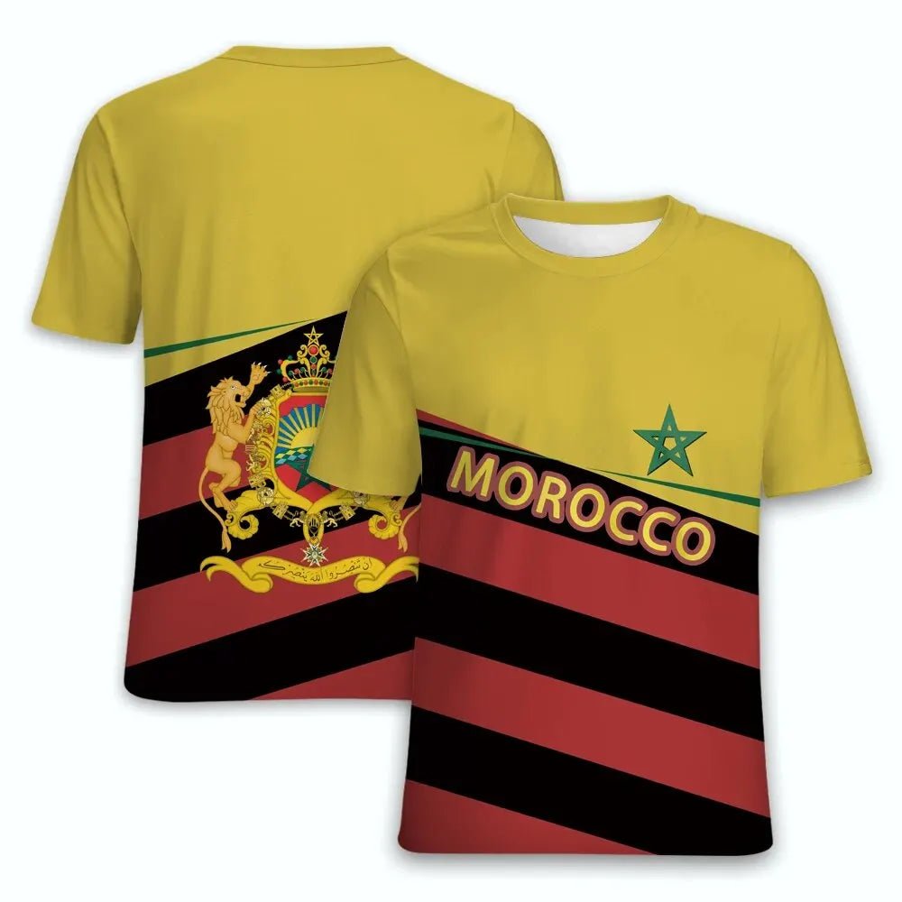 T-shirts imprimés en 3D avec l'emblème national du Maroc. - NGSHOP-ONE
