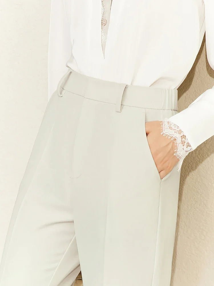 Pantalon de Bureau Femme Amii Coupe Droite Taille Haute - NGSHOP-ONE