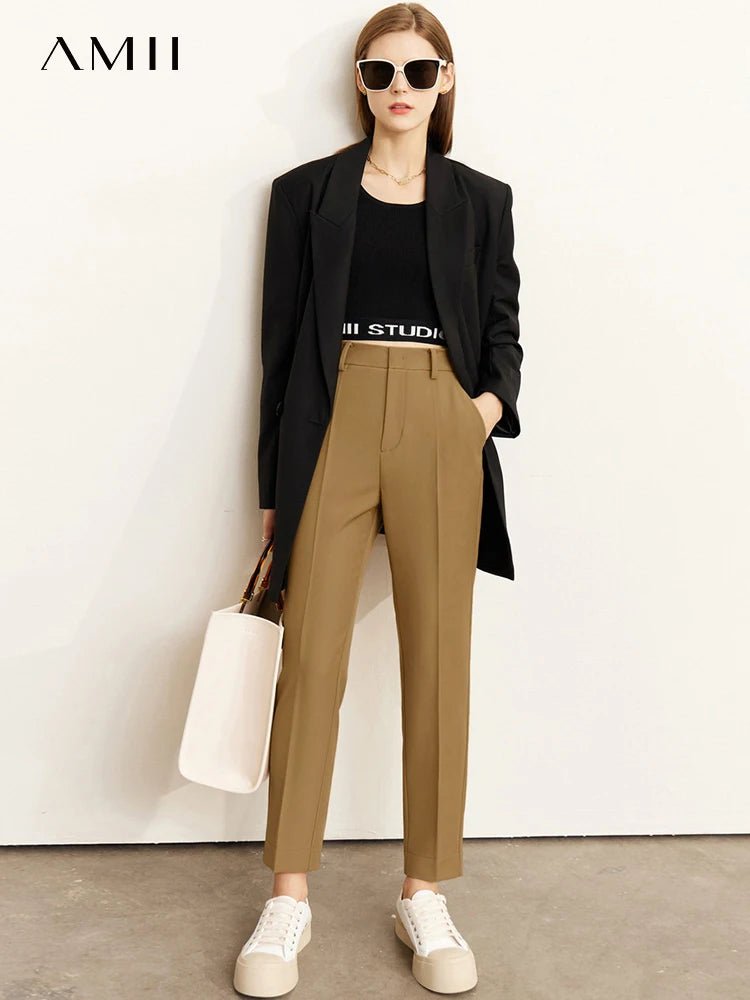 Pantalon de Bureau Femme Amii Coupe Droite Taille Haute - NGSHOP-ONE