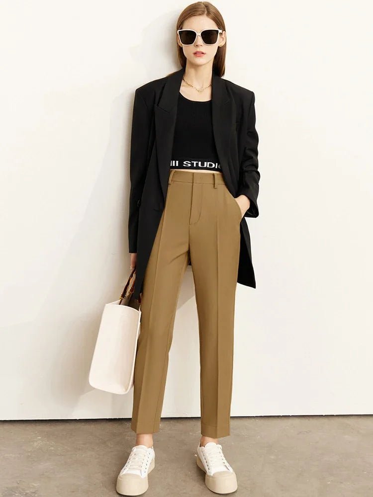 Pantalon de Bureau Femme Amii Coupe Droite Taille Haute - NGSHOP-ONE