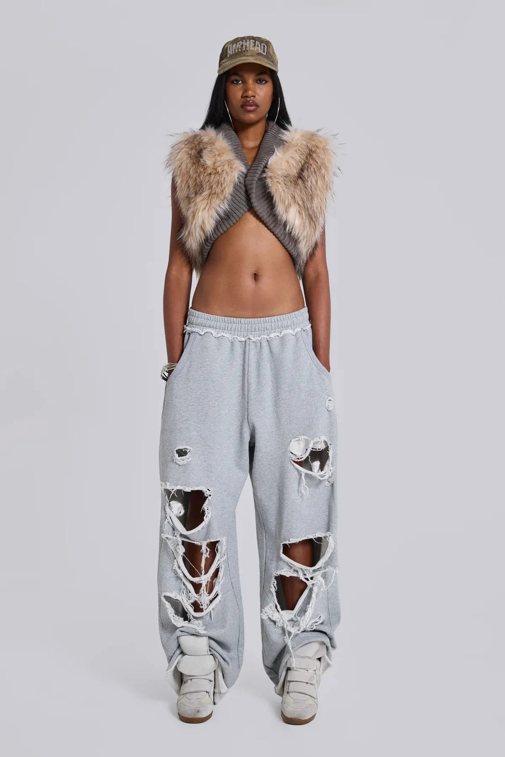 Pantalon gris de luxe pour femme, style chic et décontracté, style Y2K. - NGSHOP-ONE