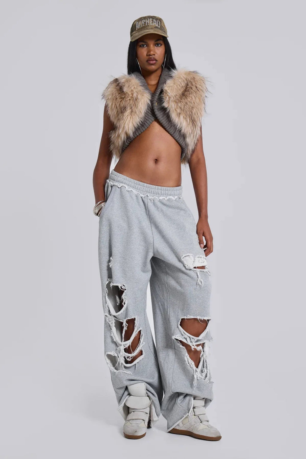 Pantalon gris de luxe pour femme, style chic et décontracté, style Y2K. - NGSHOP-ONE