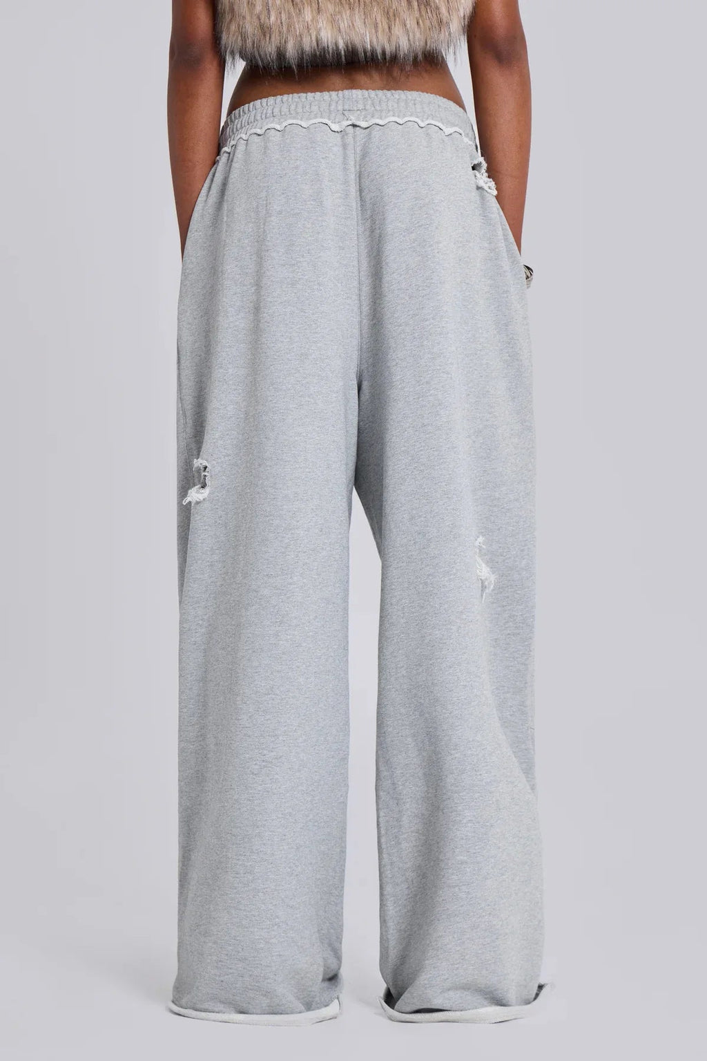 Pantalon gris de luxe pour femme, style chic et décontracté, style Y2K. - NGSHOP-ONE