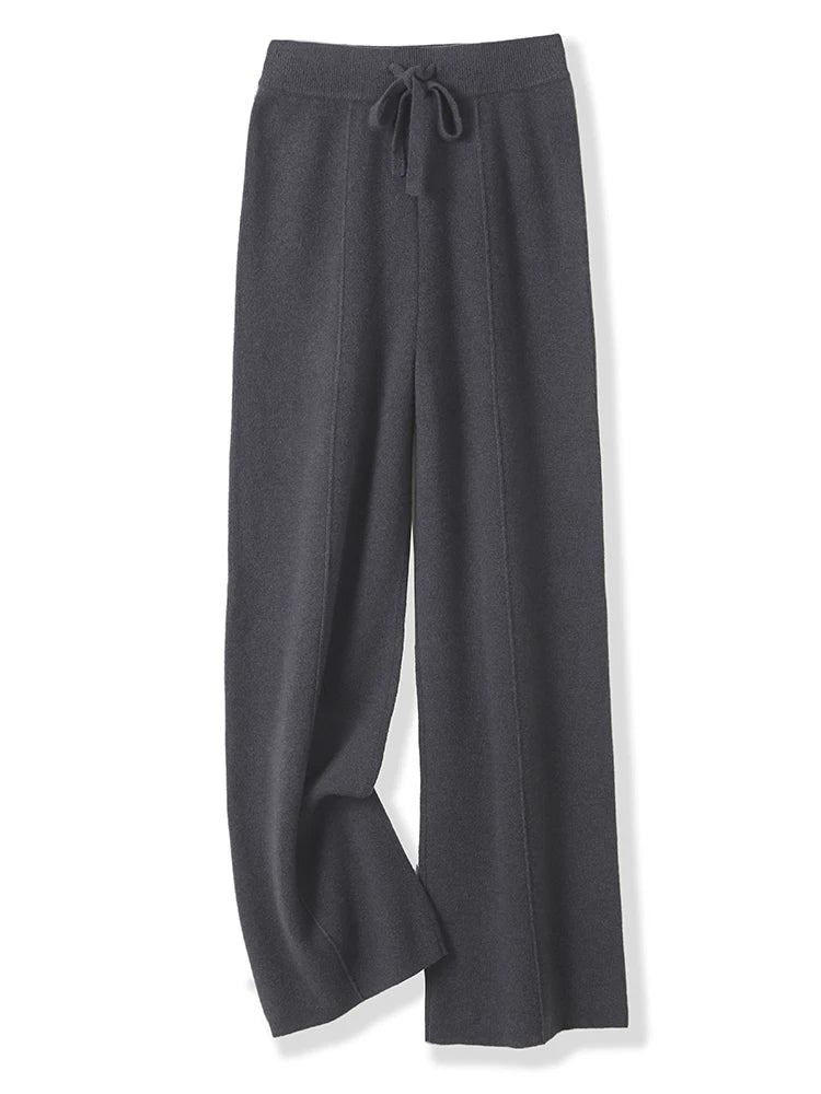 Élégants pantalons larges en laine pour femme, confortables et chauds pour l'automne et l'hiver - NGSHOP-ONE
