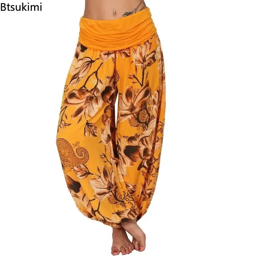 Pantalon large imprimé décontracté femme 2025 : style rétro tendance et artistique - NGSHOP-ONE