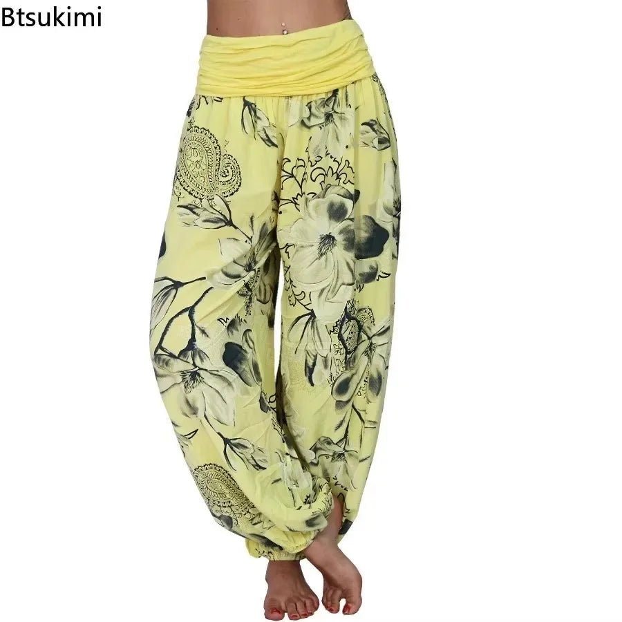 Pantalon large imprimé décontracté femme 2025 : style rétro tendance et artistique - NGSHOP-ONE