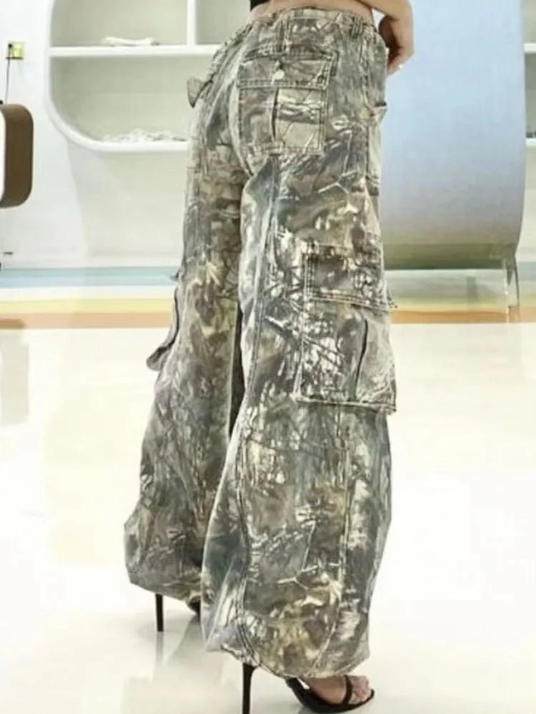 Pantalon palazzo large et taille haute pour femme, en satin fuchsia brillant, style décontracté - NGSHOP-ONE