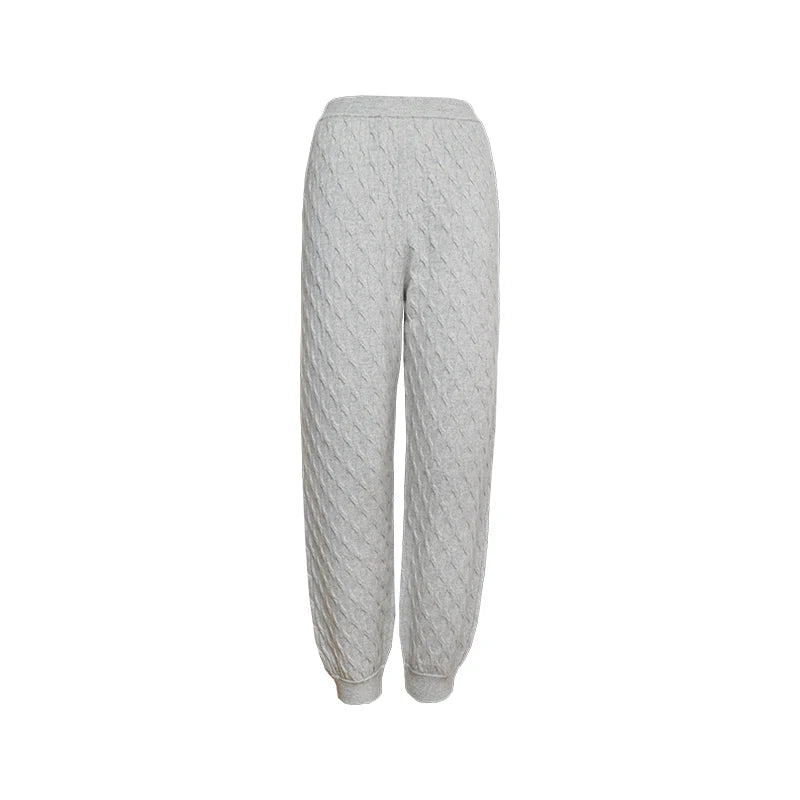 Pantalons pour femmes en cachemire 100 % avec cordon de serrage élastique à la taille - NGSHOP-ONE