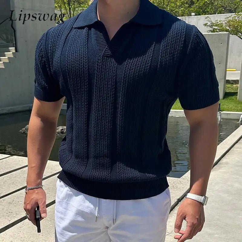 Polo en maille ajourée tendance pour homme - NGSHOP-ONE