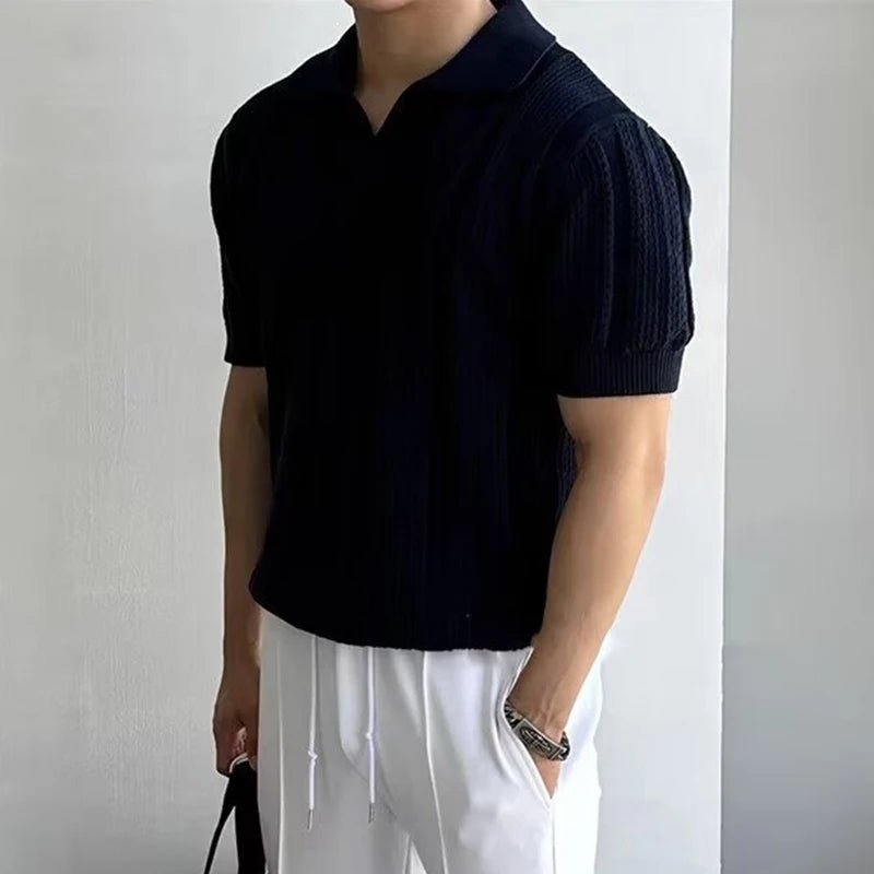 Polo en maille ajourée tendance pour homme - NGSHOP-ONE