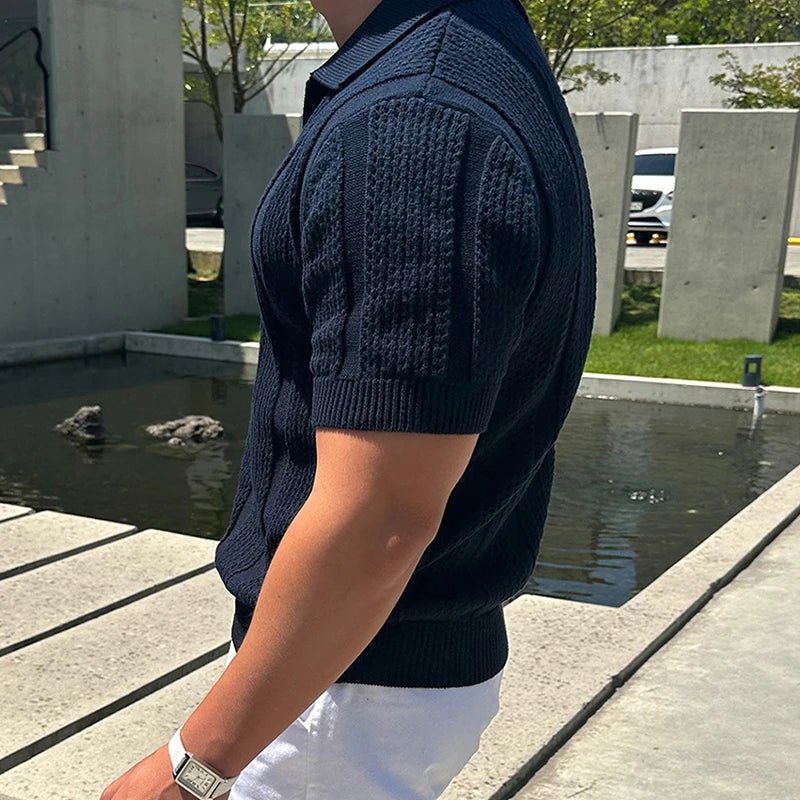 Polo en maille ajourée tendance pour homme - NGSHOP-ONE