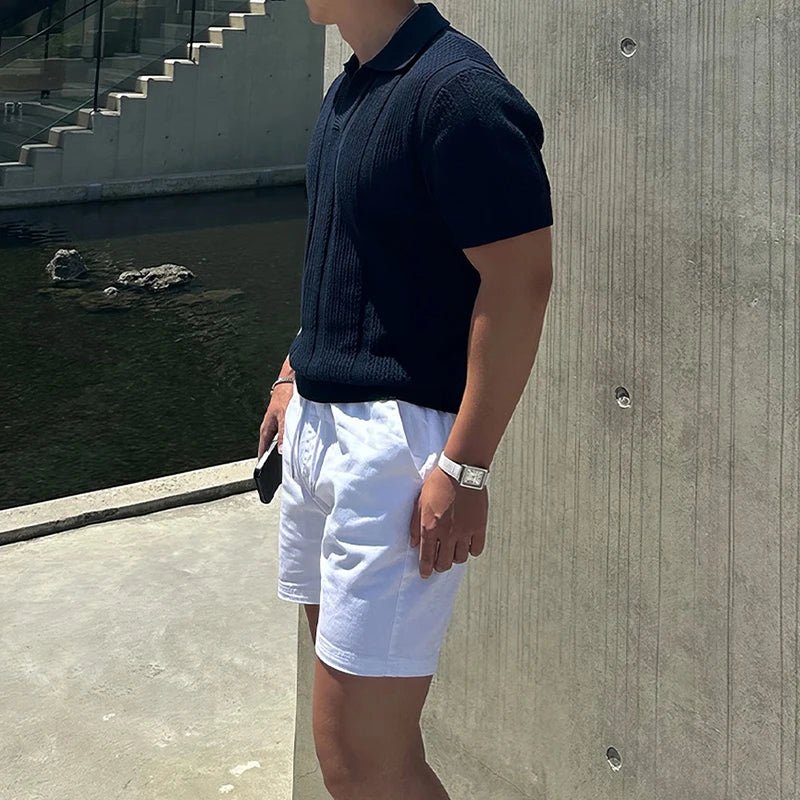 Polo en maille ajourée tendance pour homme - NGSHOP-ONE