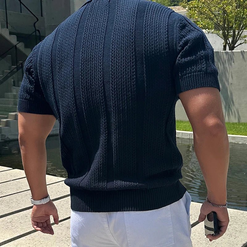 Polo en maille ajourée tendance pour homme - NGSHOP-ONE