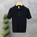 Polo homme slim en maille élastique, manches courtes, col boutonné, pull tendance - NGSHOP-ONE