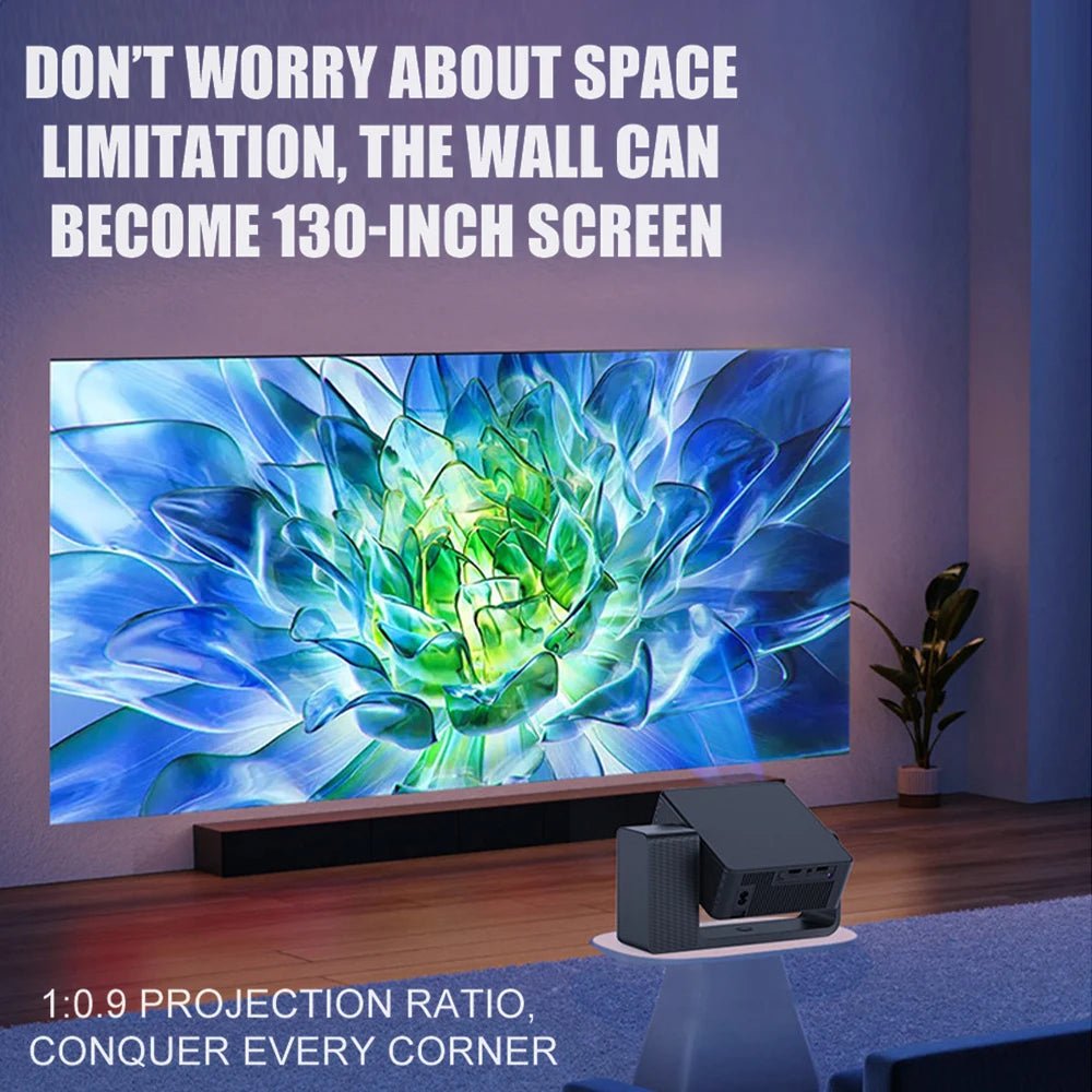 Projecteur 3-en-1 Ultra 300 pouces Full HD 1080p, Android, WiFi 6, home cinéma - NGSHOP-ONE