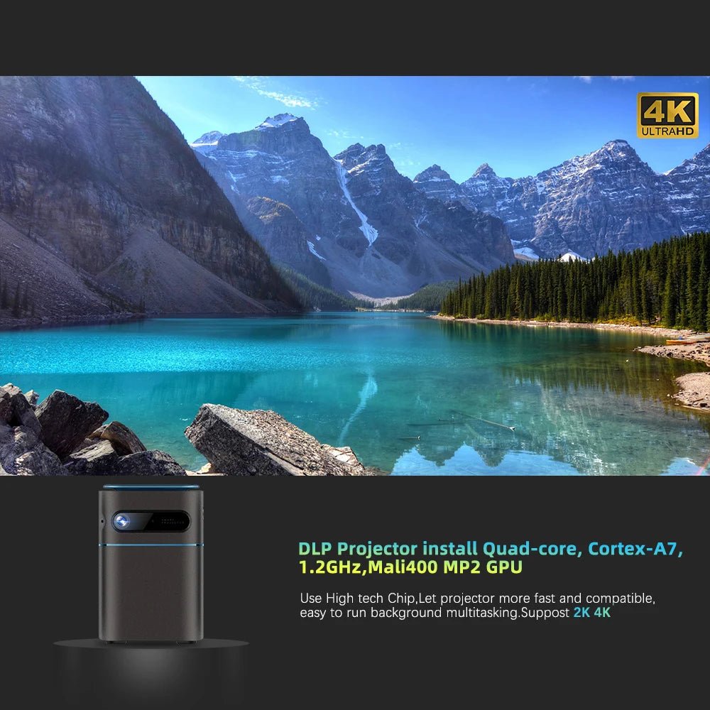 Mini projecteur DLP portable ThundeaL pour vidéos 2K/4K, intelligent et WiFi, idéal maison/extérieur - NGSHOP-ONE