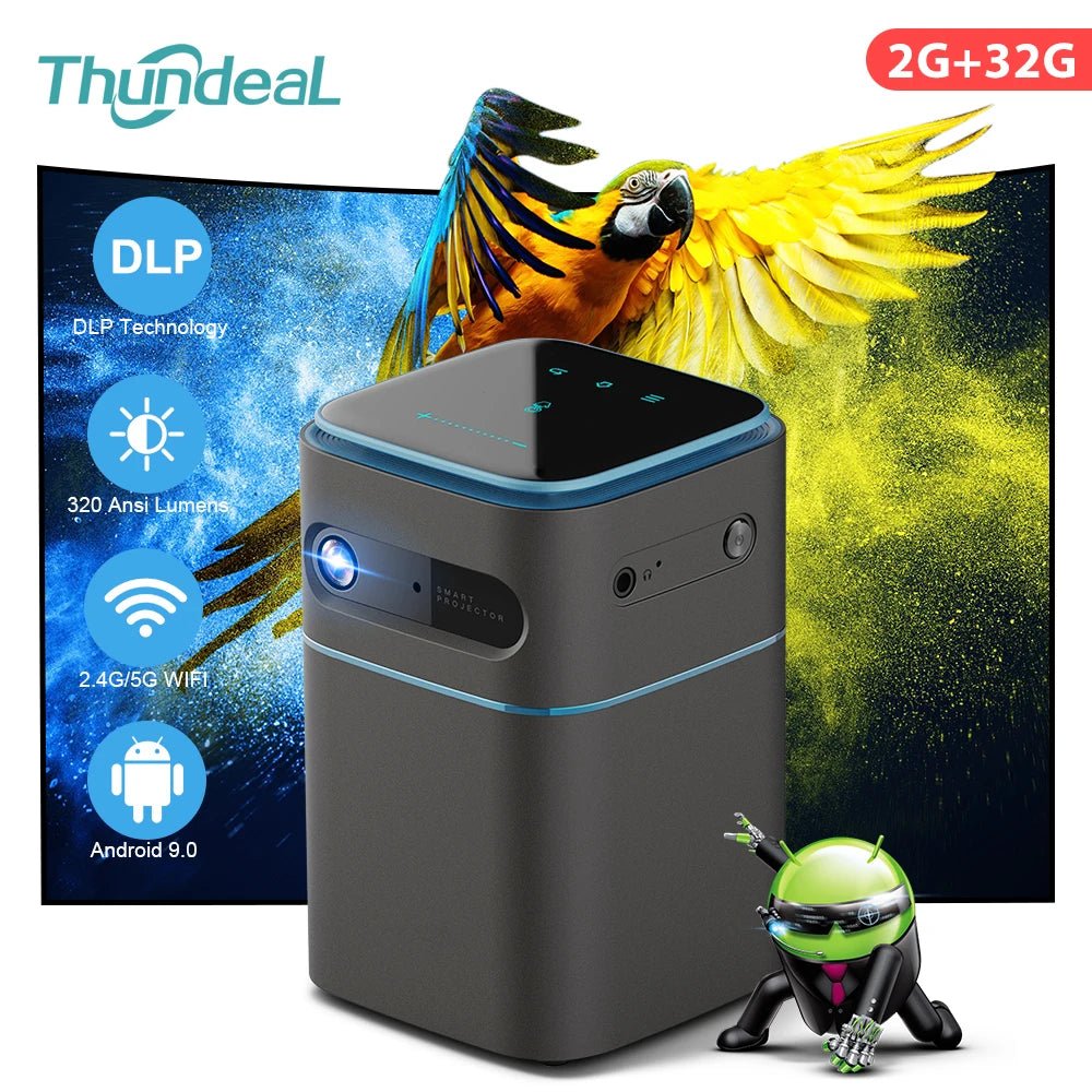 Mini projecteur DLP portable ThundeaL pour vidéos 2K/4K, intelligent et WiFi, idéal maison/extérieur - NGSHOP-ONE