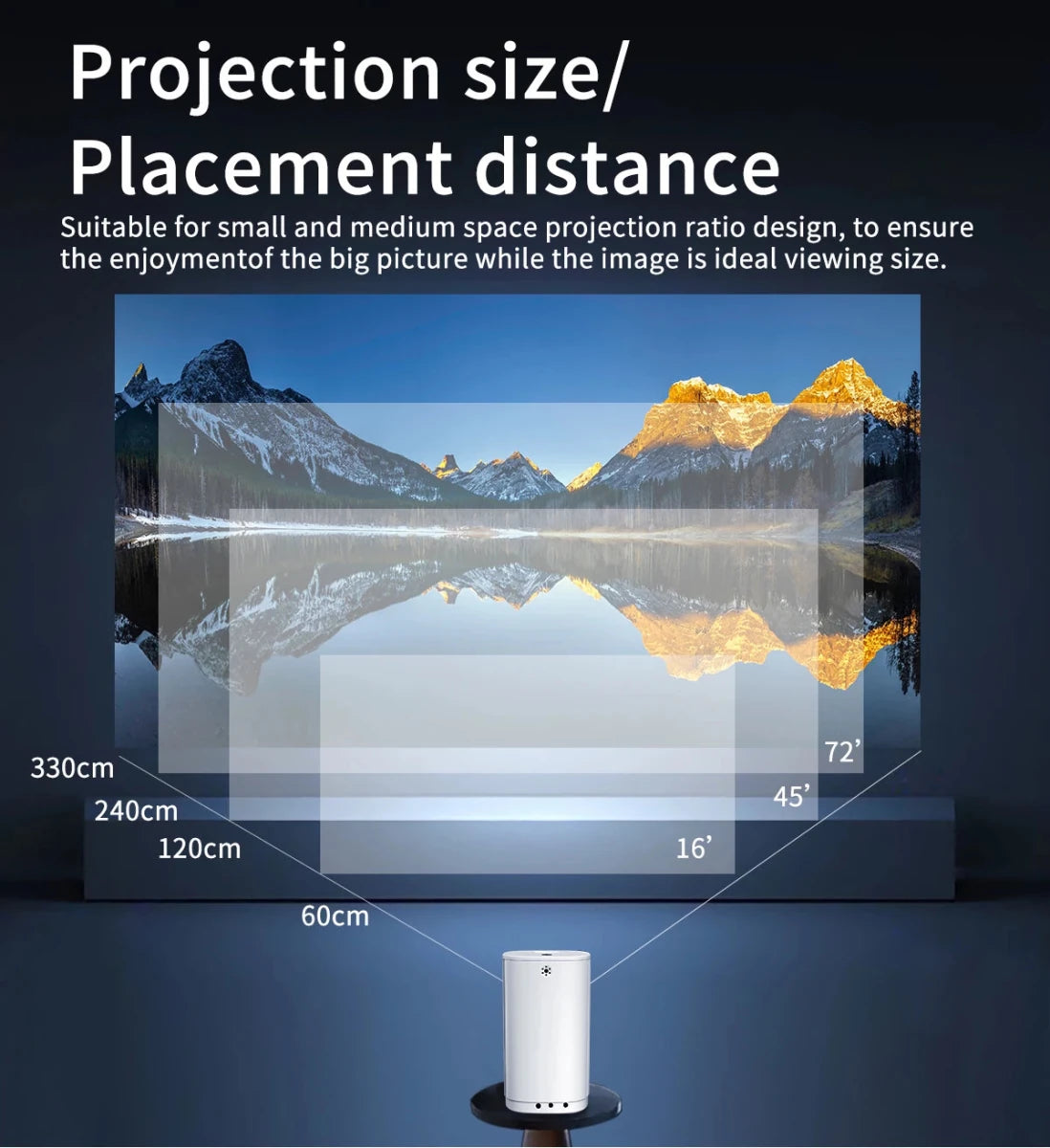 Projecteur Wi-Fi Mini Portable 4K LED pour home cinéma avec haut-parleur intégré - NGSHOP-ONE